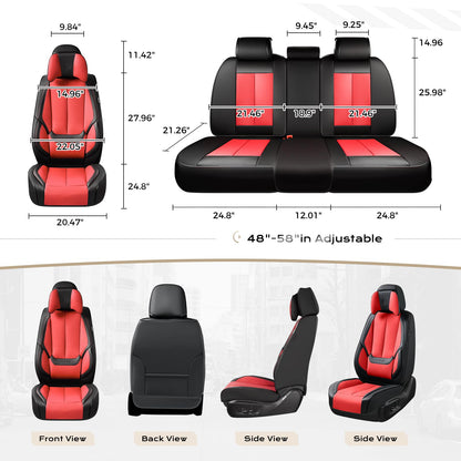 Coverado Car Seat Covers 5 Pieces, Full Set Universal Seat Covers for Cars, Waterproof Nappa Leather Auto Seat Protectors with Head Pillow, Car Interiors Fit for Most Sedans SUV Pick-up Truck, Black