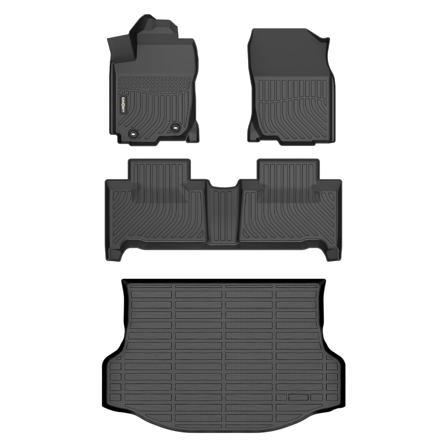 GINOWY-Floor Mats for Toyota 4Runner 1996-2002,1st+2nd Row,TPE All Weather Car Mats Custom Fit Rubber Floor Liners Car Accessories for Toyota 4Runner