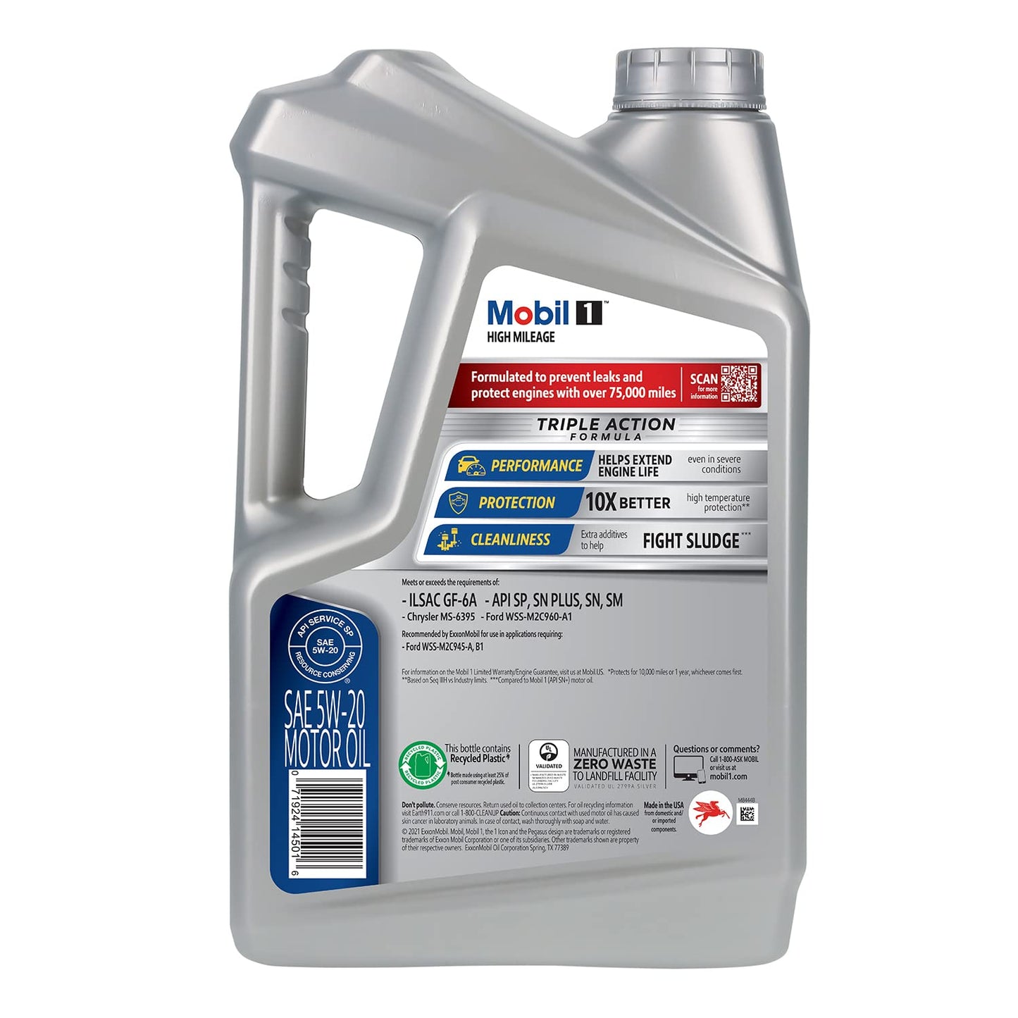 Mobil 1 Advanced Fuel Economy Full Synthetic Motor Oil 0W-20, 5 Quart