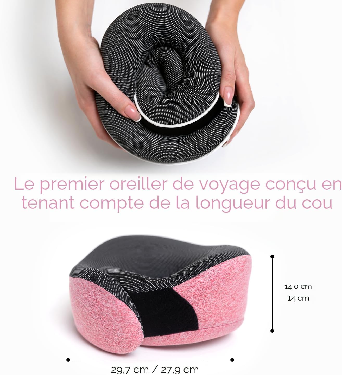 Proglobe Orthopädisches Nackenkissen Reise-Nackenkissen für Flugzeuge, Memory Foam Kit, aktualisiertes Ruhematerial, Flugreise-Set mit 3D-konturierter Augenmaske, Ohrstöpseln und luxuriösem Netzbeutel (Grau)