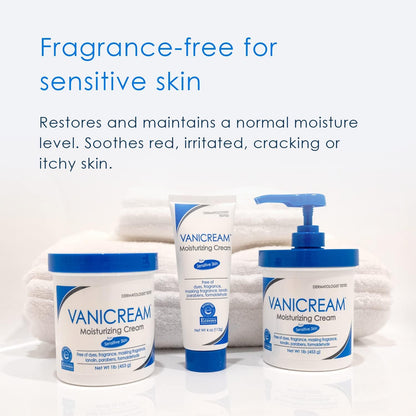 Vanicream Moisturizing Skin Cream for sensitive skin - can be used for eczema, psoriasis, ichthyosis, and itch - dermatologist tested – free of dye, fragrance, and preservatives - 16 oz