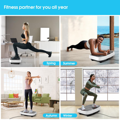 SoftGym Waver Vibration Plate Exercise Machine for Lymphatic Drainage Weight Loss,120 Speed Levels Vibrating Platform with Resistance Bands,Full-Body Workout Equipment for Muscle Activation