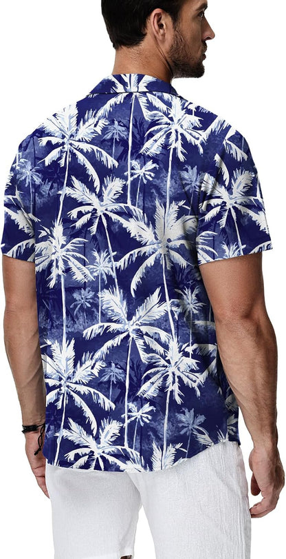 HMIYA Herren Hawaiihemden Kurzarm Button-Up Hemd Herren S-3XL