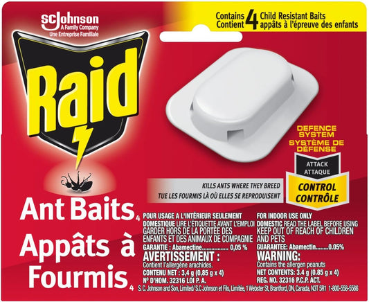 Raid Ant Killer Baits And Traps For Indoor Use, Child Resistant, 4 Count