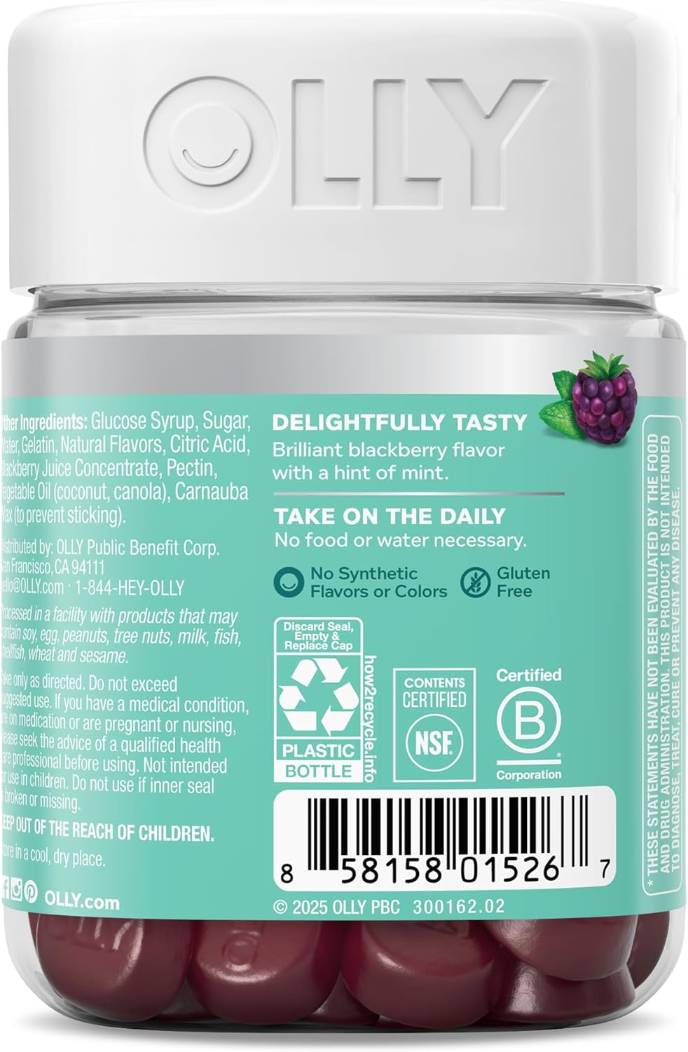 OLLY Flawless Complexion Gummy, Clear and Healthy Skin Support, Vitamins E, A, Zinc, Chewable Supplement, Berry - 50 Count (Pack of 12)