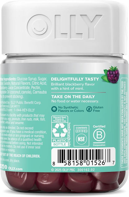 OLLY Flawless Complexion Gummy, Clear and Healthy Skin Support, Vitamins E, A, Zinc, Chewable Supplement, Berry - 50 Count (Pack of 12)