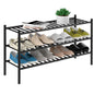 ROMGUAR CRAFT 3 Tier Bamboo Shoe Rack for Closet Free Standing Wood Shoe Shelf Storage Organizer for Entryway Small Space Stackable 27"x11"x20" (Natural)
