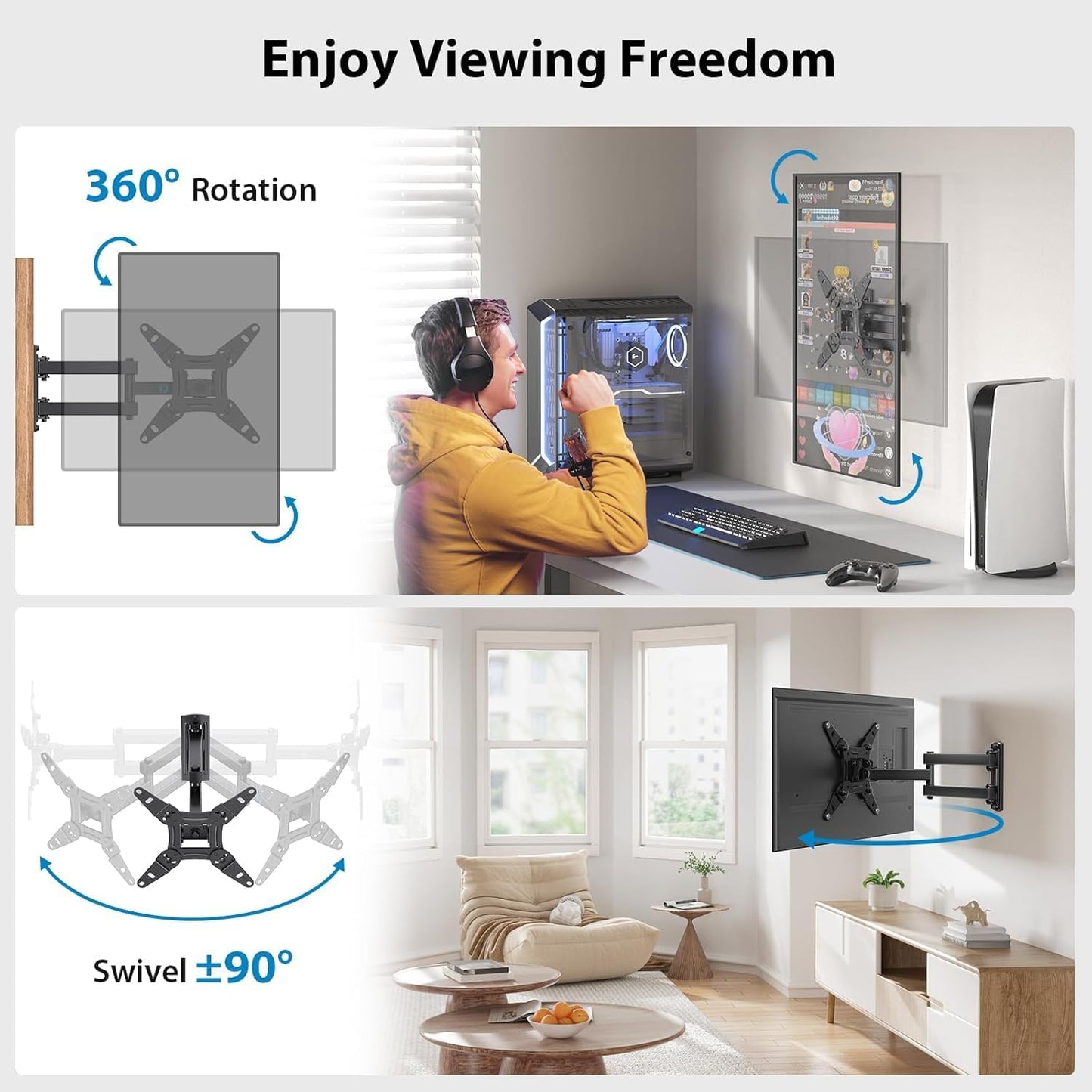 Pipishell Full Motion TV Wall Mount: A Game-Changer for Your Viewing Experience