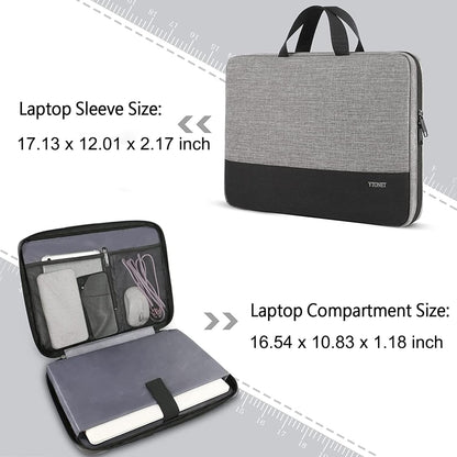 Funda para portátil Ytonet, bolsa para portátil TSA de 15.6 pulgadas, funda para portátil resistente al agua, bolsa de transporte para ordenador compatible con portátiles Lenovo, HP, Dell, Asus, regalos para hombres y mujeres, gris