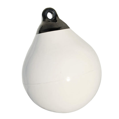 Taylor Made Tuff End Buoy, White (18") – Flexible, Strong, Marine-Grade Vinyl Buoy for 25-40 Foot Boats – Easy-to-use, Trivalve™ Inflates with Standard Ball Pump – 2020108082