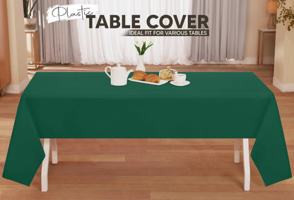 Utopia Kitchen Einweg-Tischdecke aus Kunststoff (12er Pack – 137x274 cm) Weiß Rechteckige Tischdecke Wasserdicht Schmutzabweisend Party-Tischdecke