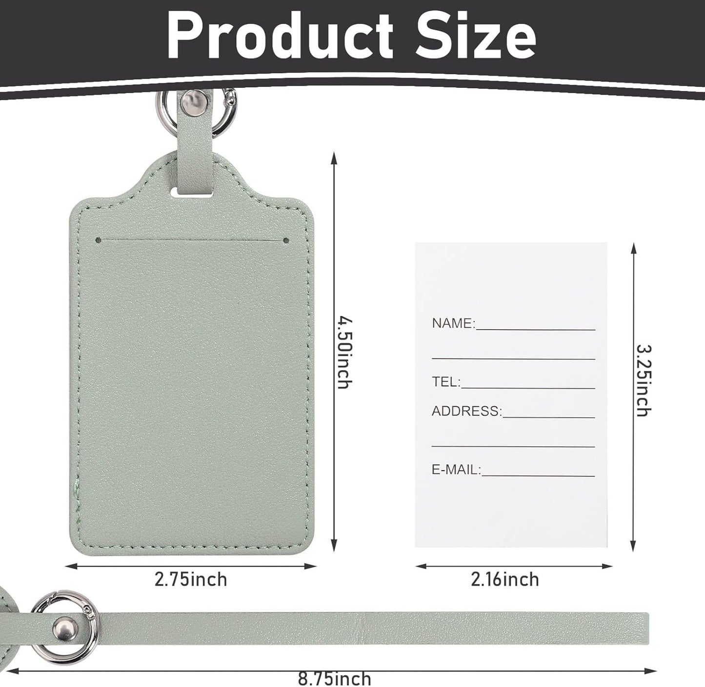 4 Pack Luggage Tag, Anyos PU Leather Travel Bag Labels Suitcase Baggage Tags with Name ID Card Privacy Protection