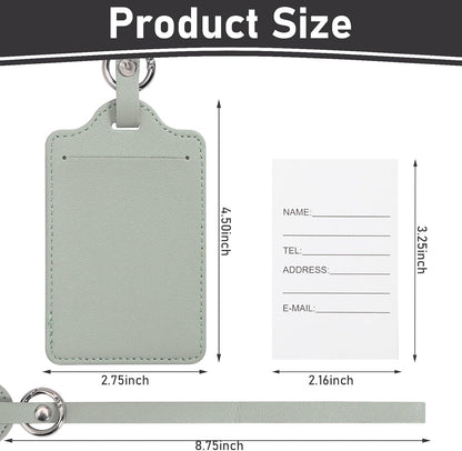 4 Pack Luggage Tag, Anyos PU Leather Travel Bag Labels Suitcase Baggage Tags with Name ID Card Privacy Protection