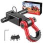 Nilight Anti-Theft Shackle Hitch Receiver 2Inch 45000 LBs Breaking Strength 3/4" Anti-Theft D Ring Shackle 5/8" Trailer Hitch Lock Pin Heavy Duty Solid Towing Kit for Trucks Off Road (Black)