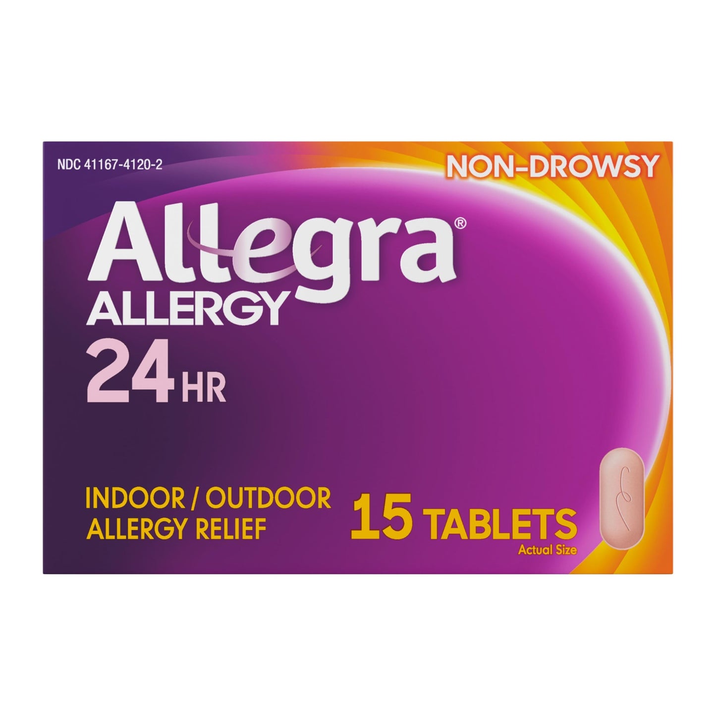 Allegra Adult 24-Hour Allergy Relief Tablets, Non-Drowsy Indoor and Outdoor Allergy Medicine, 180 mg Fexofenadine HCI Antihistamine Pill, 45-Count,(Pack of 2)