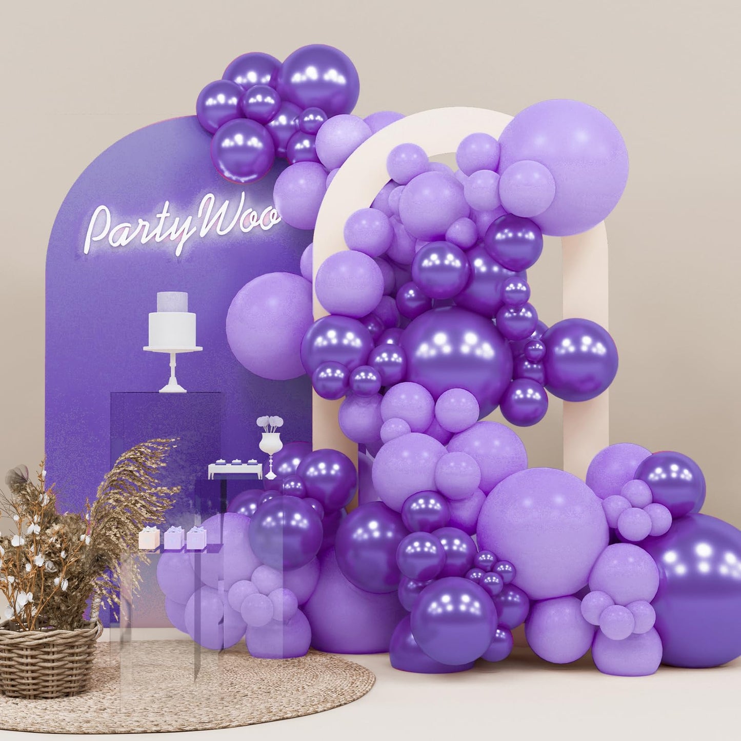 PartyWoo White Balloons 140 pcs Different Sizes of 18 12 10 5 Inch White Balloons Arch Kit Garland for Wedding Baby Shower Birthday Bridal Shower Graduation Engagement Party Decorations White-Y13