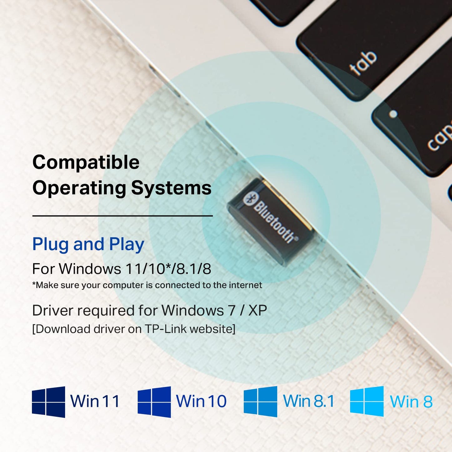 TP-Link USB Bluetooth Adapter for PC - Bluetooth 5.4 Dongle Receiver, Plug and Play, Nano Design, EDR & BLE, Supports Windows 11/10/8.1/7 for Desktop, Laptop, Keyboard, Mouse, etc (UB500)
