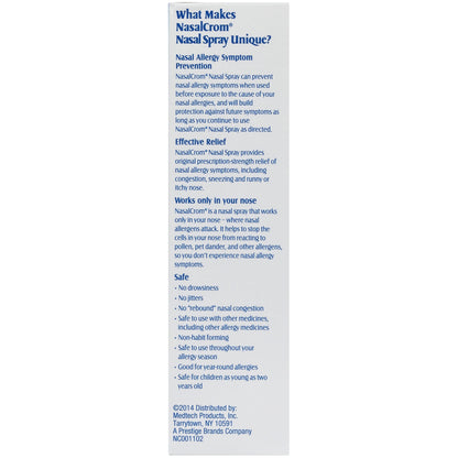 NasalCrom Nasal Spray Allergy Symptom Controller | 200 Sprays | .88 FL OZ,(Pack of 4)