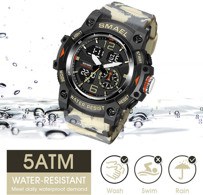 Herren Digitaluhr, Sportuhren für Männer Outdoor Militär Digital Analog Stoppuhr Wasserdicht Multifunktionale Armbanduhr