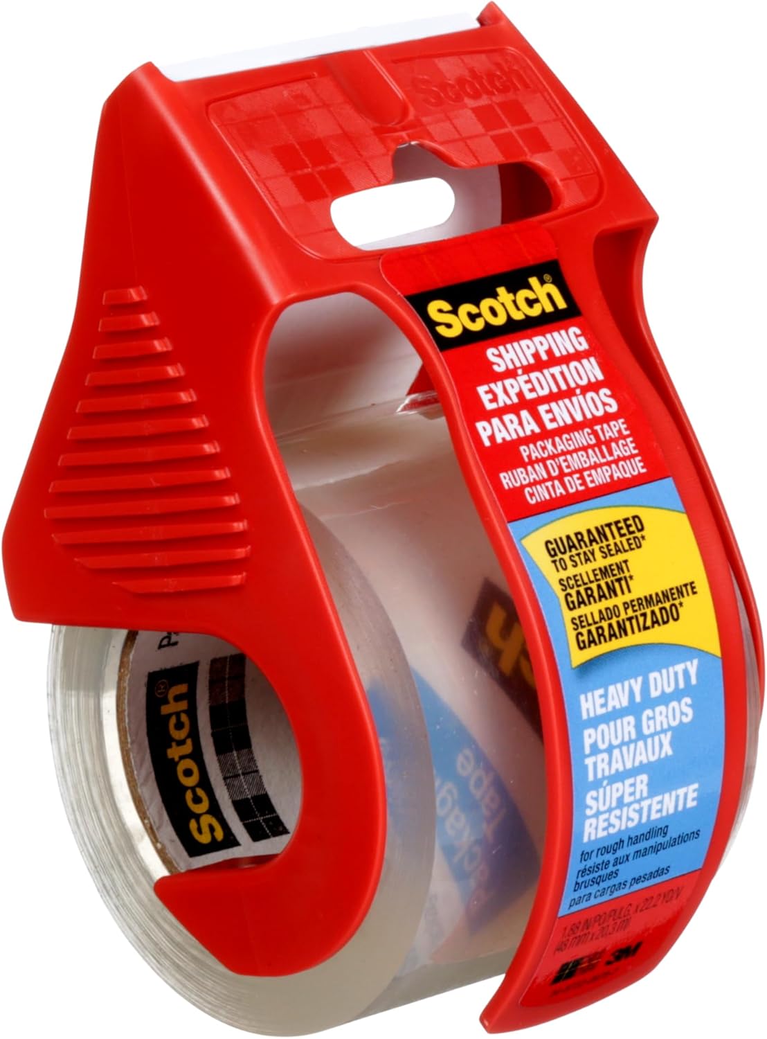 Scotch Heavy Duty Shipping Packaging Tape, 1 Roll with Dispenser, 1.88" x 22.2 Yards, 1.5" Core, Great for Packing, Shipping & Moving, Clear (142)