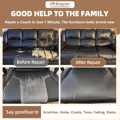 Lederreparatur-Set, 43x200 cm selbstklebender Lederflicken wasserdicht, DIY große Vinyl-Flicken für Sofas, Möbel, Küchenschränke, Wände (Schwarz, 43x200 cm)