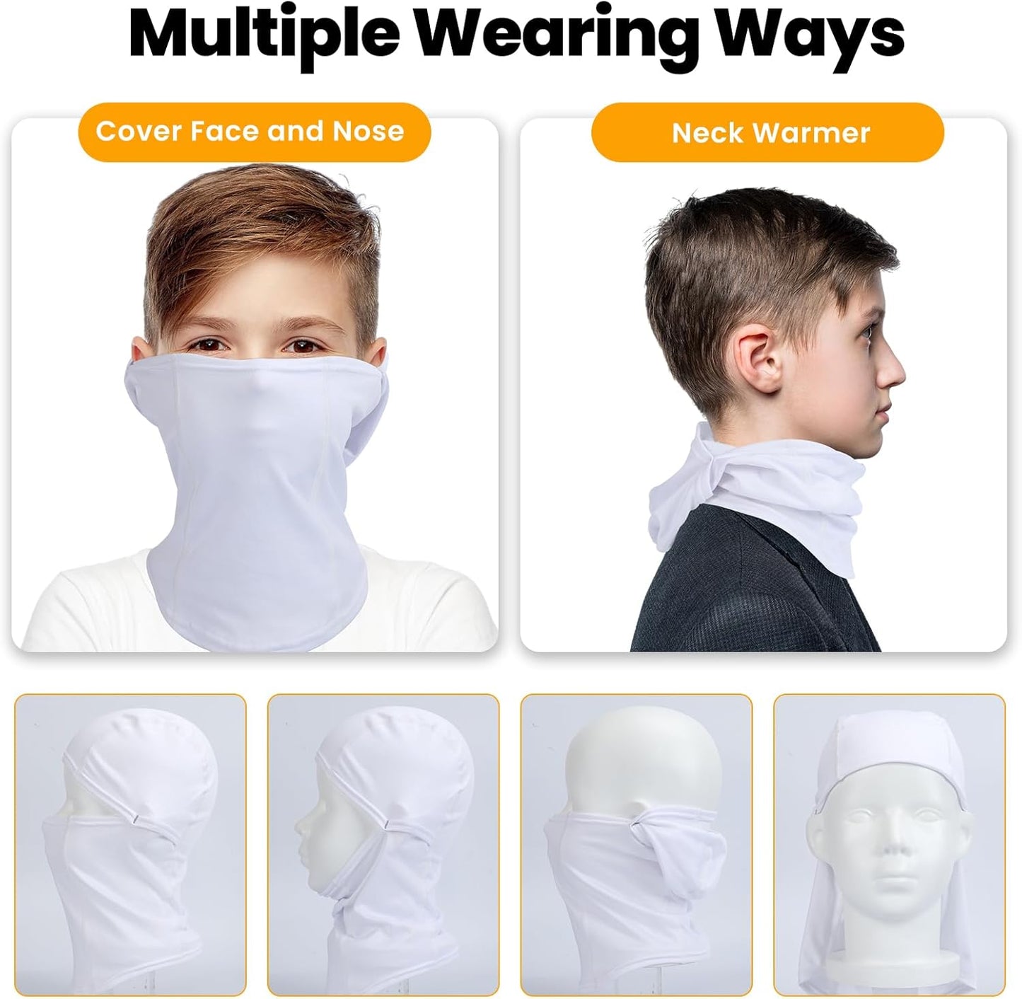Kinder Sturmhaube Skimaske Kinder Schal Kinder Fleece Nackenwärmer Kälteschutz Gesichtsmaske für Jungen Mädchen Schwarz