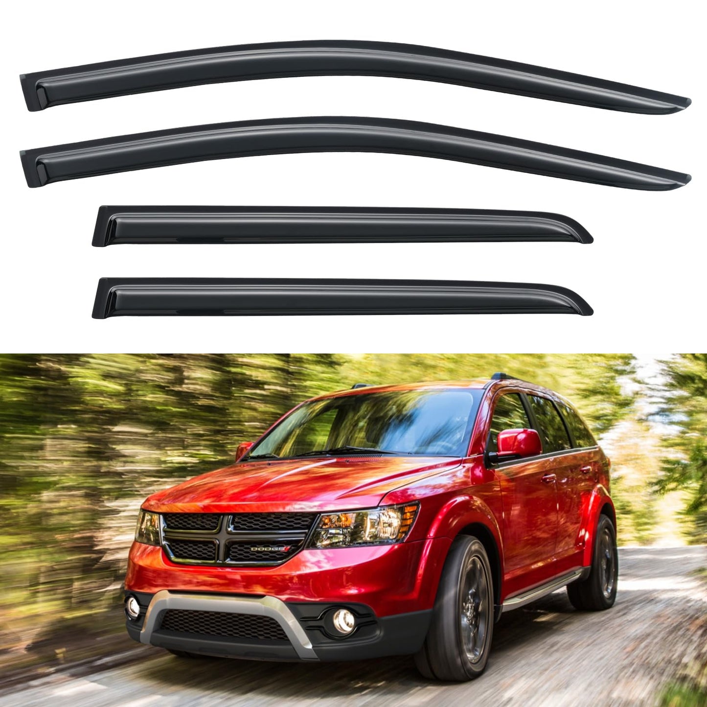 Window Visors Rain Guards for 2015-2026 Ford F150 SuperCrew & 2017-2026 F-150 Raptor F250 F350 F450 F550 Super Duty Crew Cab, Out-Channel Window Vent Deflectors Visors Shades Protectors