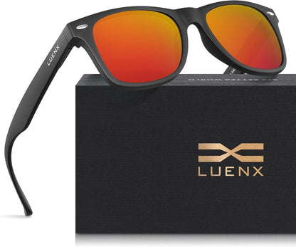 LUENX Polarisierte Sonnenbrillen für Herren und Damen, quadratische Fassung – UV-400-Schutz, 54 mm