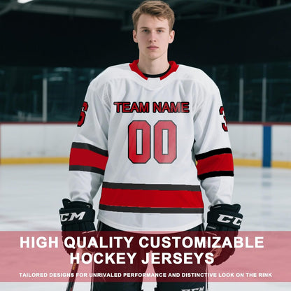 Benutzerdefiniertes Hockeytrikot für Herren, Jugendliche und Kinder – personalisiertes Eishockey-Trainings-Trikot mit eigenem Namen, Nummer und Teamlogo