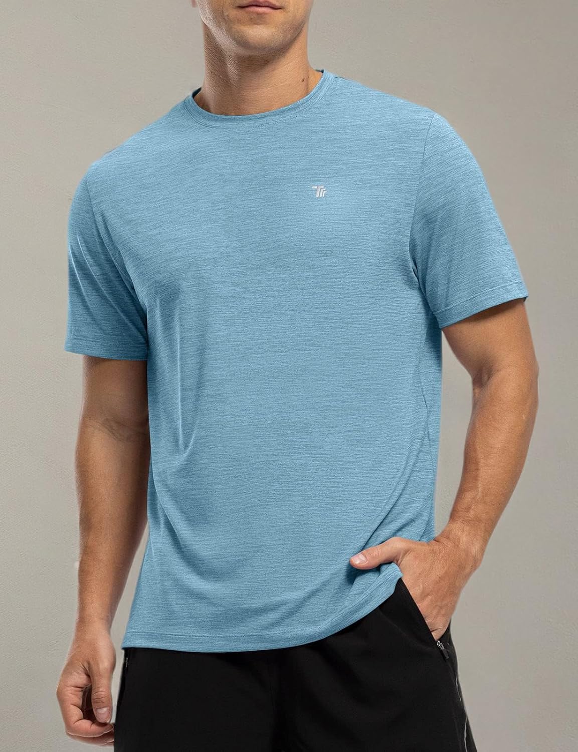Rdruko Herren Kurzarm Trainingsshirts – Trockene Passform – Feuchtigkeitstransportierend – Für Laufen, Fitnessstudio, aktiven Sport