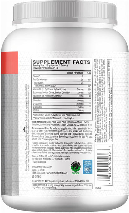Scivation Xtend BCAA Powder, Branched Chain Amino Acids, BCAAs, Blue Raspberry, 30 Servings
