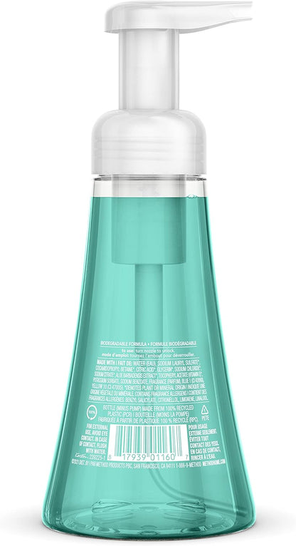 Method Schaumseife für die Hände, Biologisch Abbaubare Formel mit Schaumseifenspender aus 100 % Recyceltem Plastik, Duftnote Waterfall, 300 ml Seifenpumpflaschen, 3er-Pack, Klar