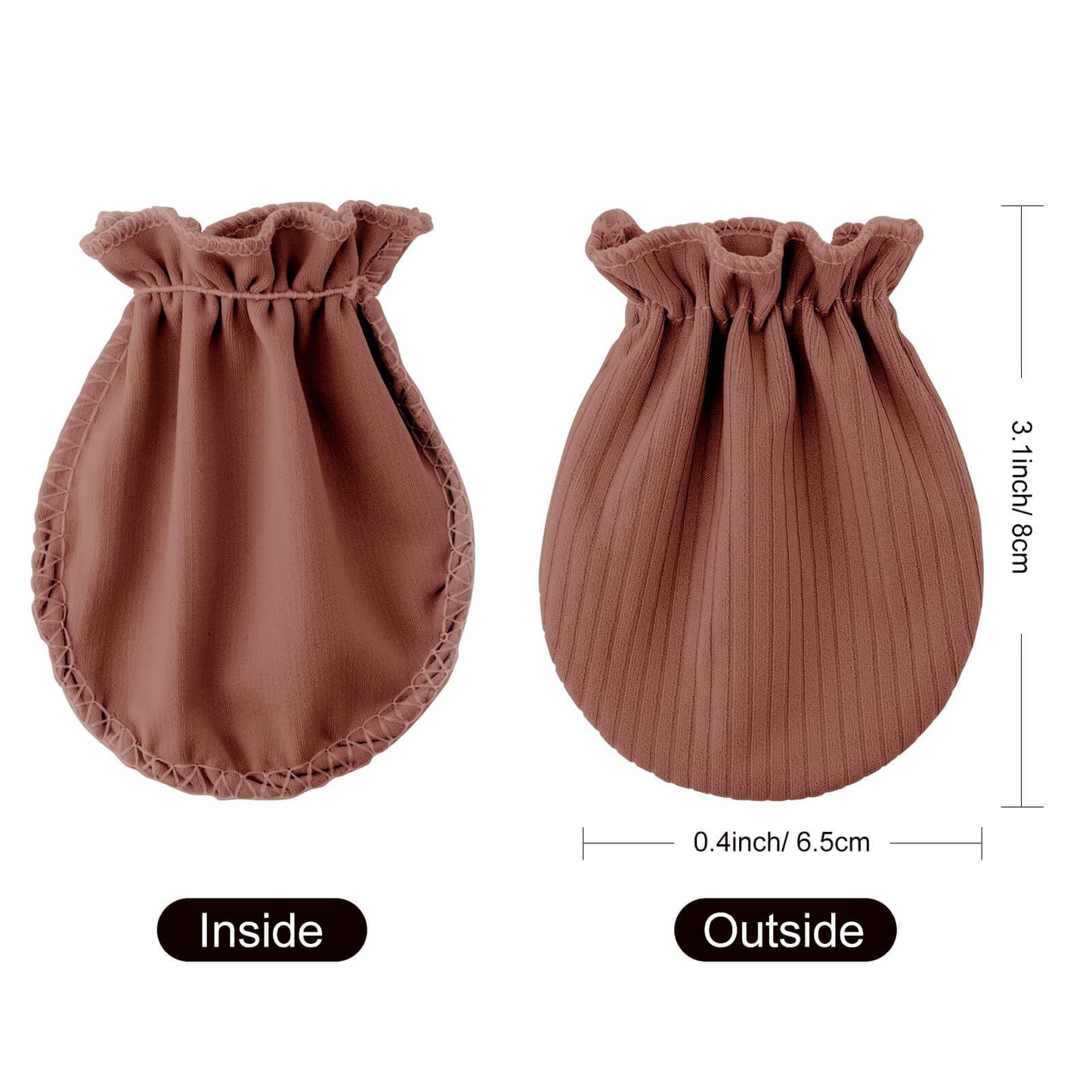 BQUBO Baby Fäustlinge Kratzschutz Handschuhe aus Baumwolle mit elastischem Bündchen Hypoallergen für Neugeborene und Babys von 0-6 Monaten Jungen und Mädchen
