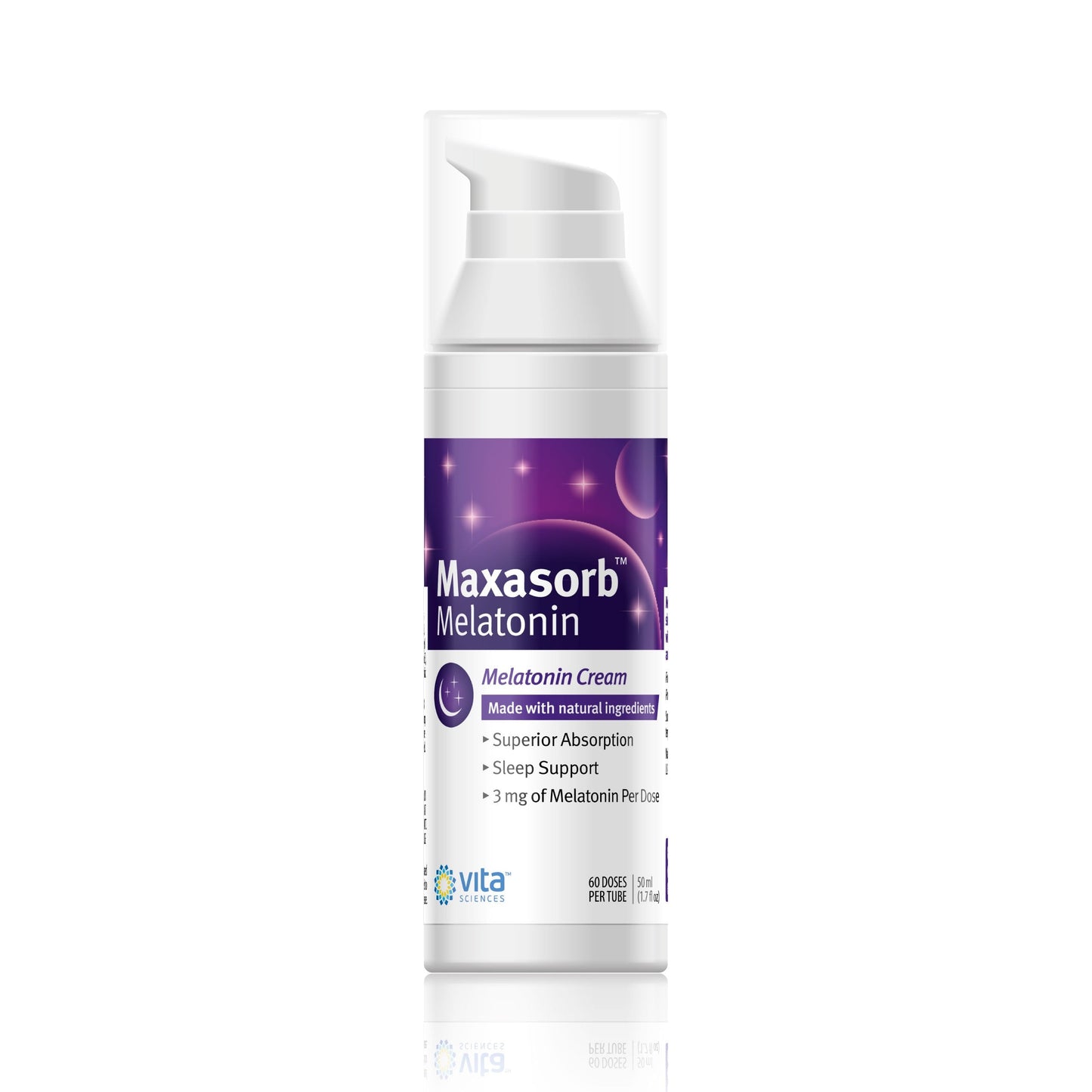 Vita Sciences Maxasorb Melatonin Cream for Sleep Rich Melatonin 3mg - Melatonin Night Cream - Unscented Melatonin 3 Mg. Topical Melatonin Lotion Can Be Used For Face and Body - Pack of 3