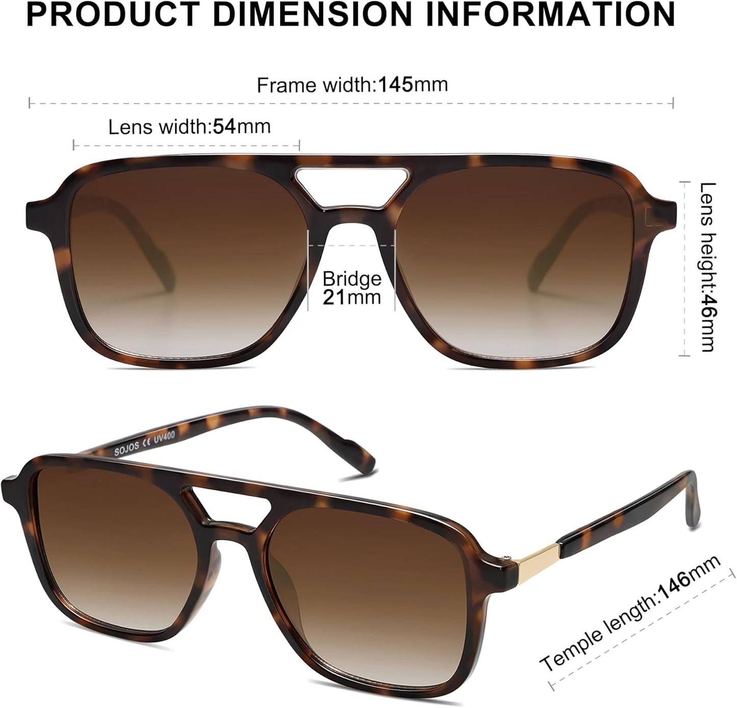 SOJOS Retro Aviator Sunglasses: Timeless Style with Modern Protection