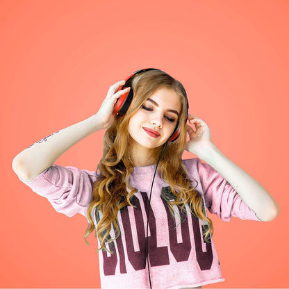 LORELEI X6 Over-Ear Kabelgebundene Stereo-Bass-Kopfhörer mit Mikrofon, Leicht, Faltbar & Portabel mit 1,45M Kabel ohne Verheddern für Smartphone, Tablet, MP3/4, Space Black