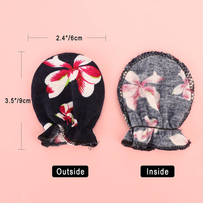 BQUBO Baby Fäustlinge Kratzschutz Handschuhe aus Baumwolle mit elastischem Bündchen Hypoallergen für Neugeborene und Babys von 0-6 Monaten Jungen und Mädchen
