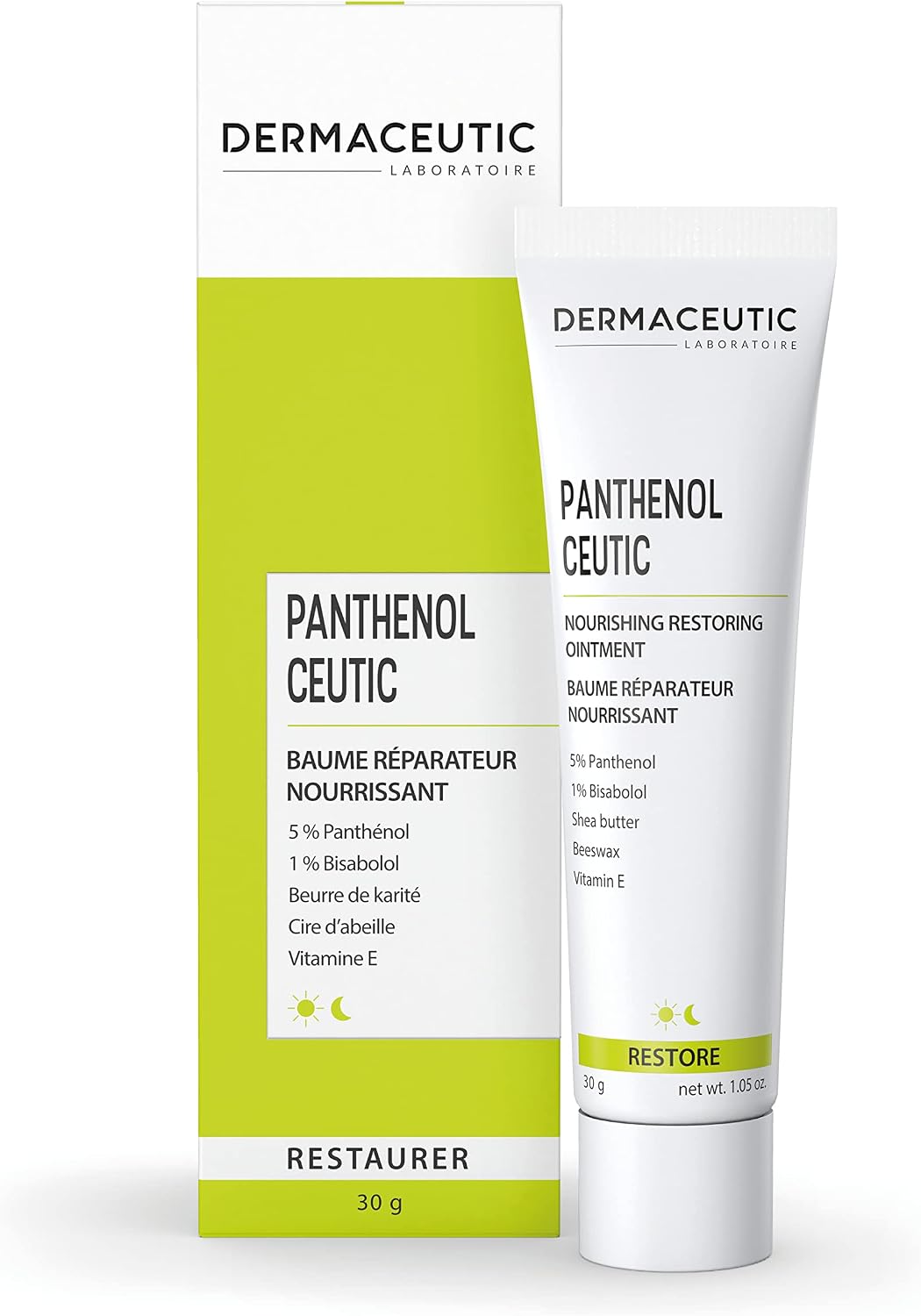Dermaceutic Panthenol Ceutic - Nourishing Restoring Ointment with Panthenol, Shea Butter, Beeswax and Vitamin E - Immediate comfort for dry, sensitive and irritated skin - 30g