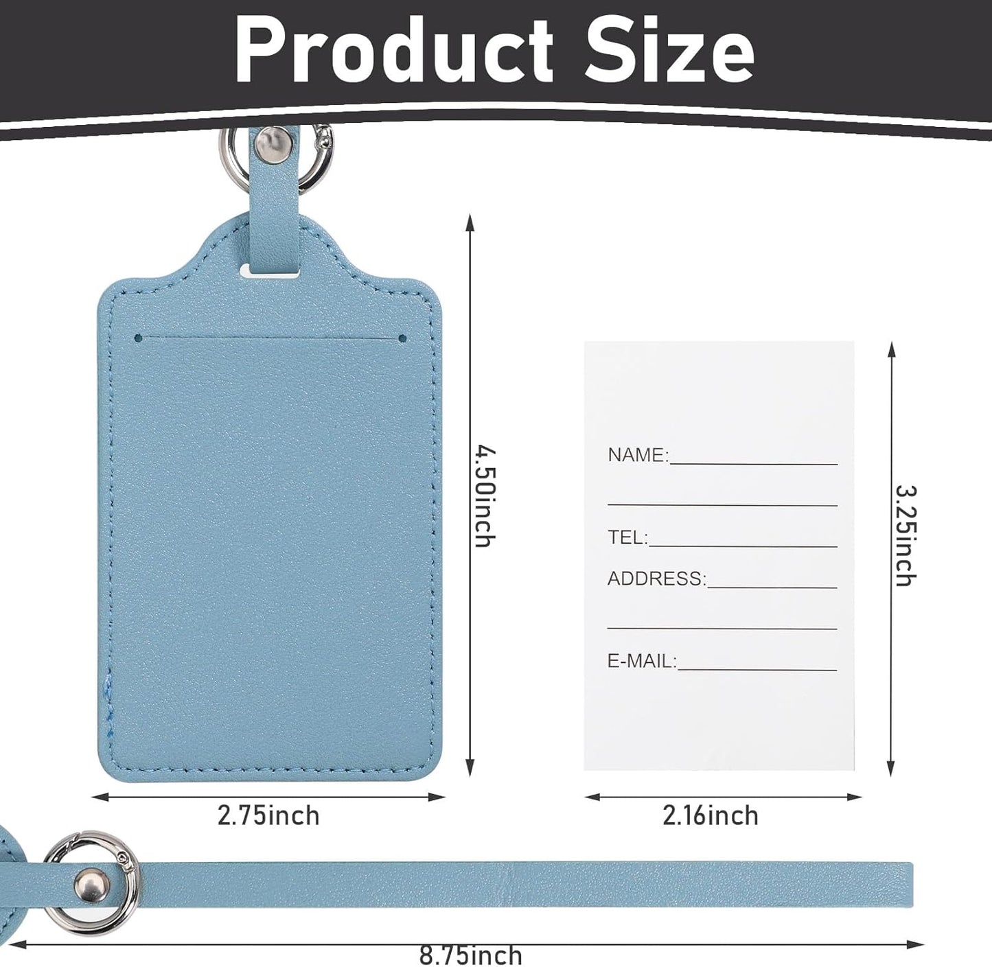 4 Pack Luggage Tag, Anyos PU Leather Travel Bag Labels Suitcase Baggage Tags with Name ID Card Privacy Protection