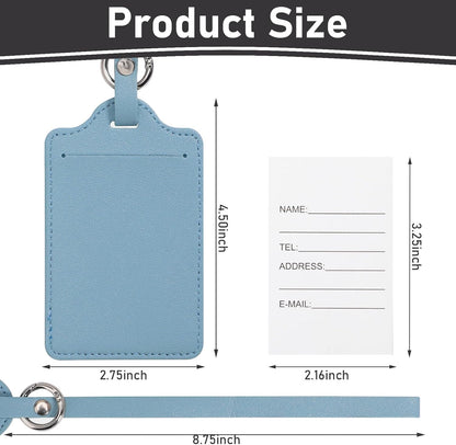 4 Pack Luggage Tag, Anyos PU Leather Travel Bag Labels Suitcase Baggage Tags with Name ID Card Privacy Protection