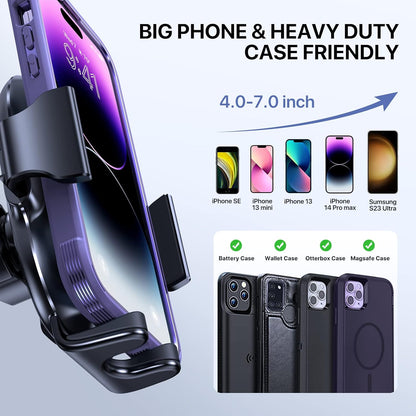 Miracase Handyhalterung für Lüftungsschlitze im Auto【2026 Breitere Klemme & Metallhaken】 Handyhalterung für Lüftungsschlitze im Auto, Freisprechfunktion, Handy-Autohalterung für iPhone 17 Pro Max 16 15 14 13 12 Samsung S25 Autozubehör