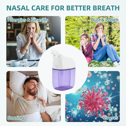 Nasal Irrigation System, Nasal Rinse Machine, Sinus Rinse Machine, Sinus Cleaner Machine with Water Tank & Waste Collection Tank - Nose Cleaner for Sinus,SinusAdult,Allergy Relief - Blue