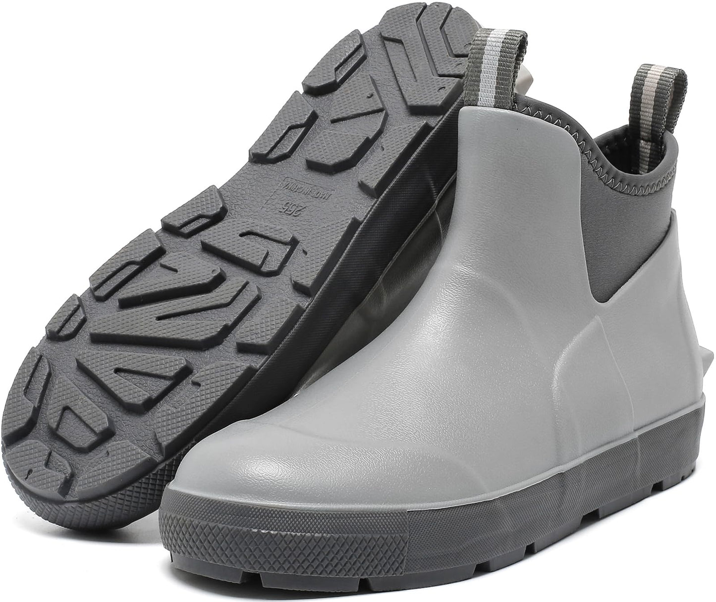 Men's Deck Boots, Waterproof Ankle Rain Boots with Anti-Slip Traction, Rubber Garden & Fishing Boots for Boating, Camping, Farming & Outdoor Work