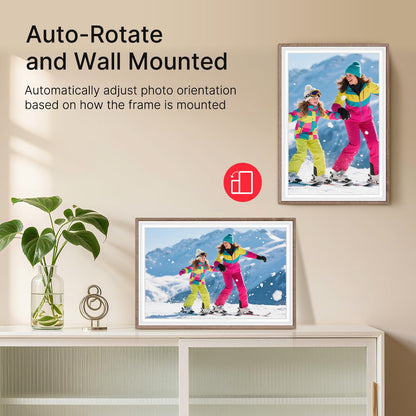 Frameo 10.1 Inch WiFi Digital Picture Frame, Smart Cloud Electronic Photo Frame with HD IPS Touch Screen Slideshow 32GB Memory Auto-Rotate Wall Mount, Share Photos/Videos from Phone - Gifts for Mom