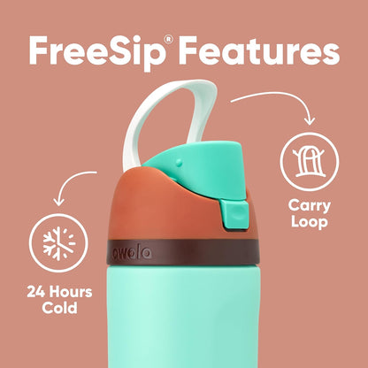 Owala FreeSip Isolierte Edelstahl-Wasserflasche mit Strohhalm für Sport und Reisen, BPA-frei, 710 ml, Shy Marshmallow