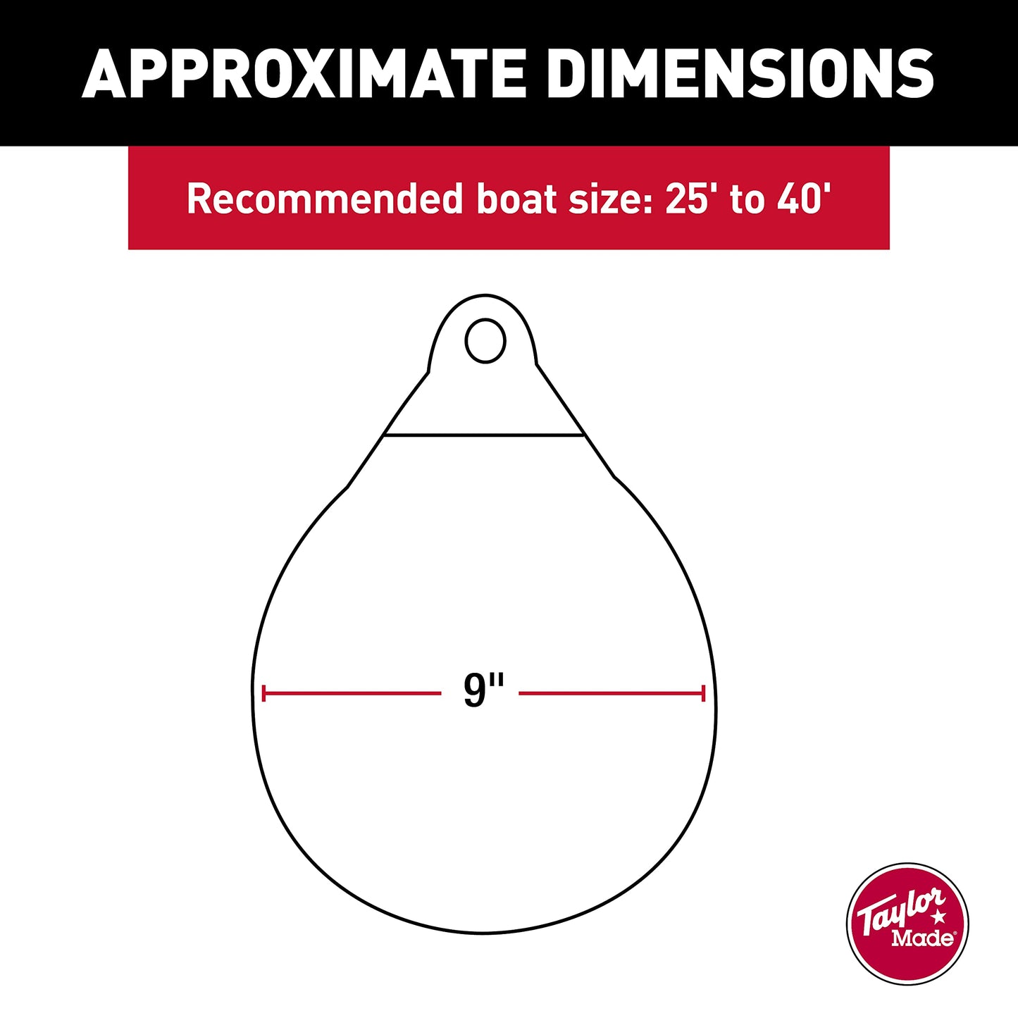 Taylor Made Tuff End Buoy, White (18") – Flexible, Strong, Marine-Grade Vinyl Buoy for 25-40 Foot Boats – Easy-to-use, Trivalve™ Inflates with Standard Ball Pump – 2020108082