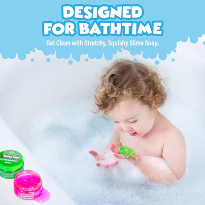 Tub Works™ Cosmic Bath Slime™ Kinderseife Badespielzeug, 6er-Pack | Dehnbare, matschige Schleimseife für Kinderbad | Frische,, fruchtige Düfte | Ungiftig | Sensorisches Spielzeug für Kinder & Kleinkinder