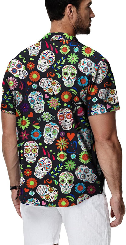 HMIYA Herren Hawaiihemden Kurzarm Button-Up Hemd Herren S-3XL