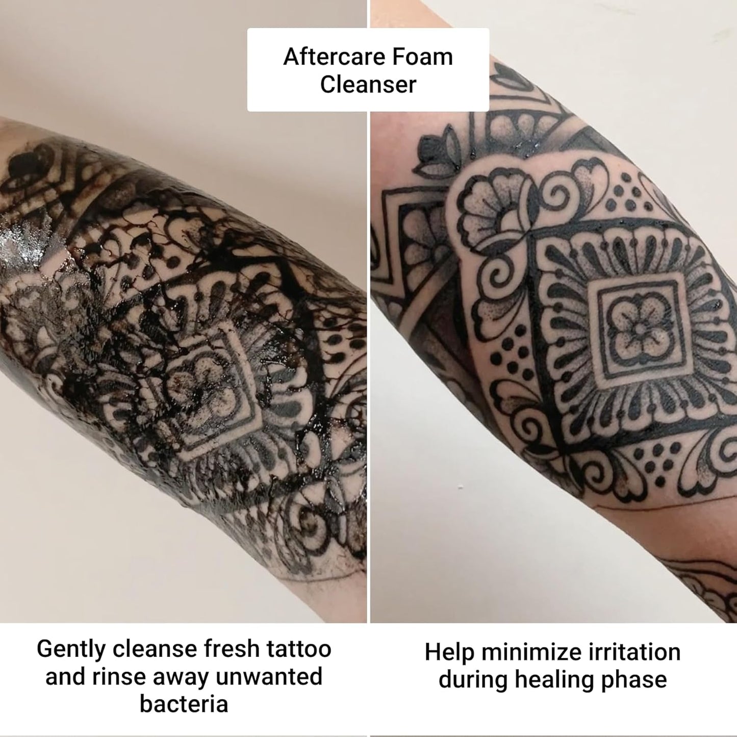 Stories & Ink Tattoo Care | AFTERCARE DUO REGIMEN | Healing Routine for Fresh Tattoos (Aftercare Cream + Aftercare Foam Cleanser), Soothes & Repairs Fresh Tattoos, Fragrance-free