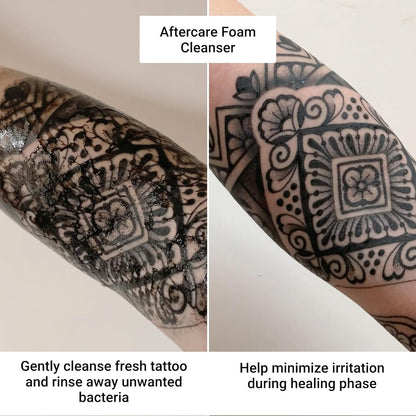 Stories & Ink Tattoo Care | AFTERCARE DUO REGIMEN | Healing Routine for Fresh Tattoos (Aftercare Cream + Aftercare Foam Cleanser), Soothes & Repairs Fresh Tattoos, Fragrance-free